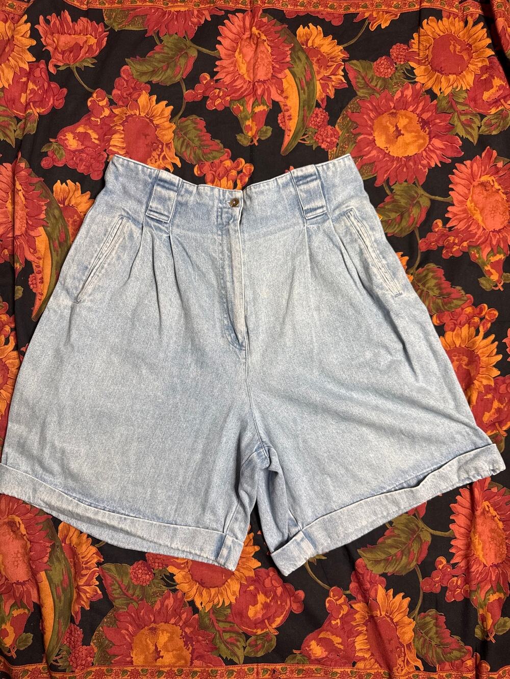 Rafaella Light Wash Denim High-Waist Shorts